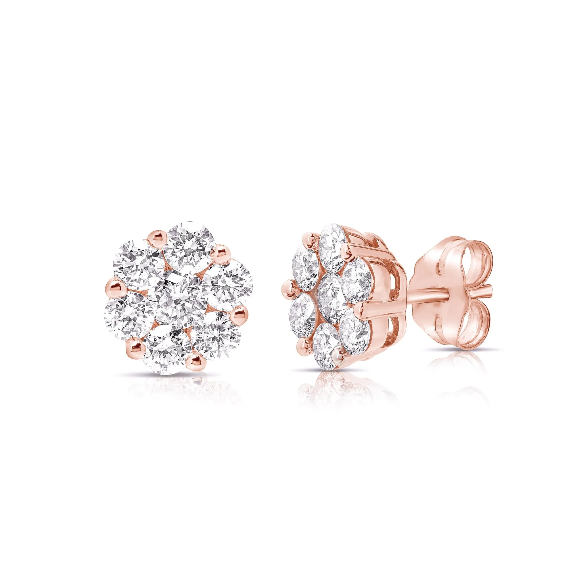 1 Ct Flower Cluster Studs
