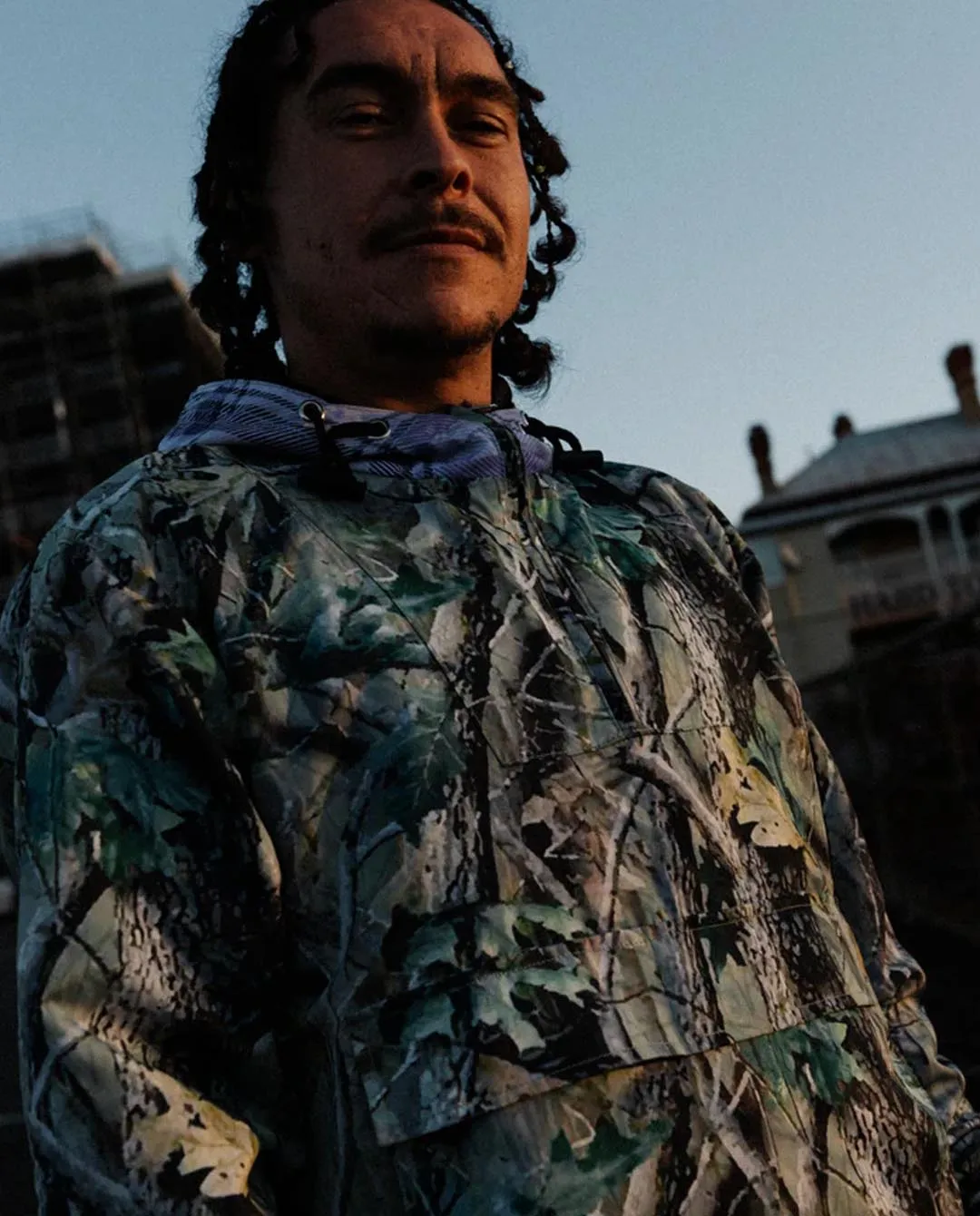 Arcade - Two-Tone Nylon Anorak - Camo/Plaid