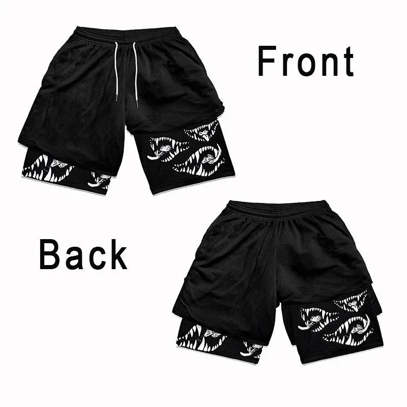 Berserk Wolf Jaw Quick Dry Premium Mesh Workout Shorts