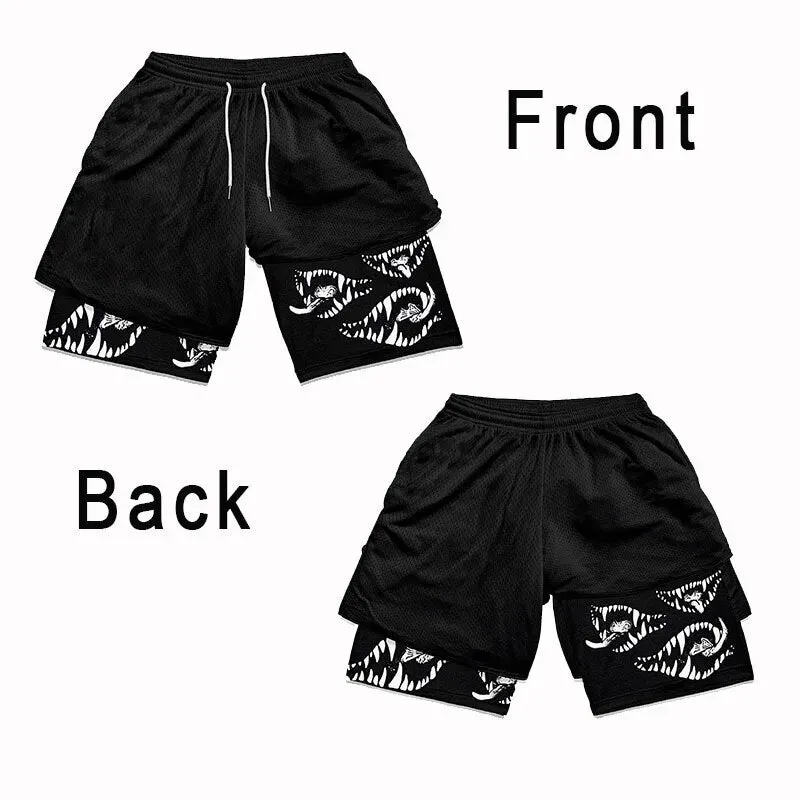 Berserk Wolf Jaw Quick Dry Premium Mesh Workout Shorts