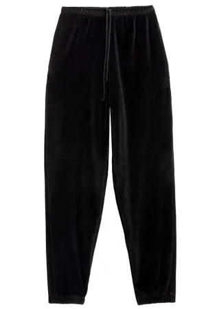 Black Beachwood Velour Sweatpants