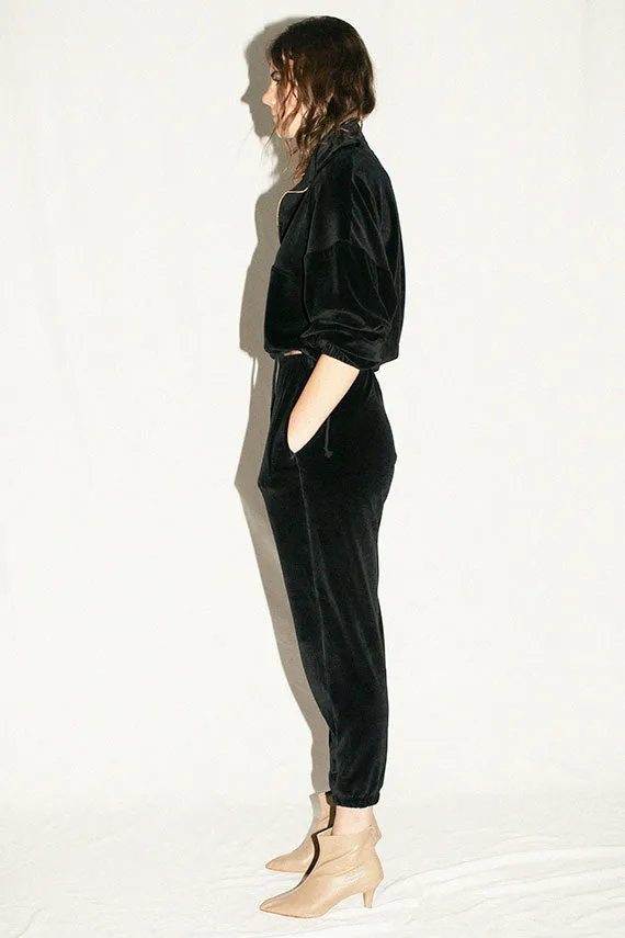 Black Beachwood Velour Sweatpants