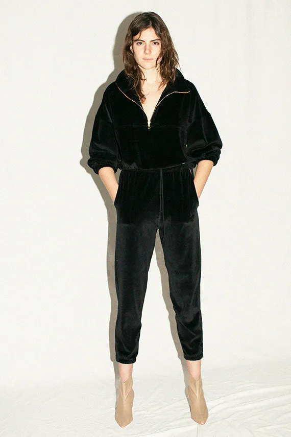 Black Beachwood Velour Sweatpants