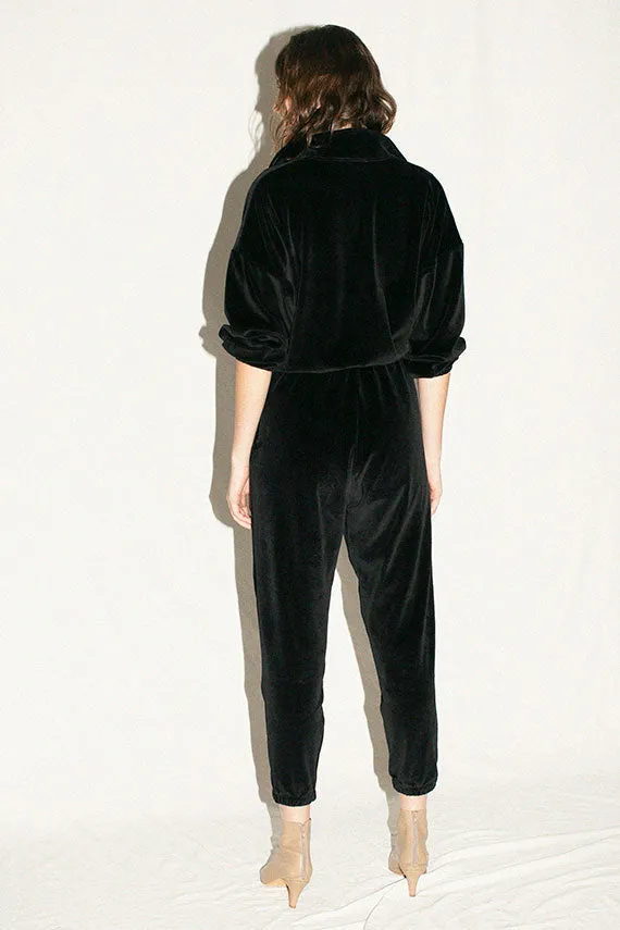 Black Beachwood Velour Sweatpants