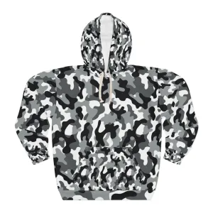 Black White Gray Camo Unisex Pullover Hoodie