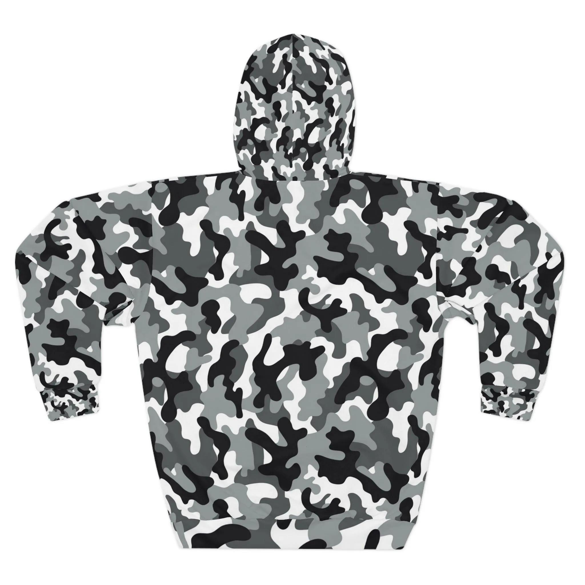 Black White Gray Camo Unisex Pullover Hoodie