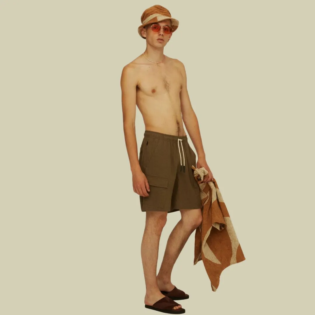 Cargo Linen Shorts (Army)