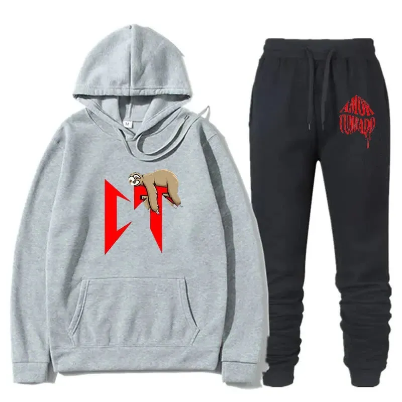 Corridos Tumbados Hoodies Set - Natanael Cano Men's & Women's Long Sleeve Sweatshirts | Casual Harajuku Streetwear Pullover