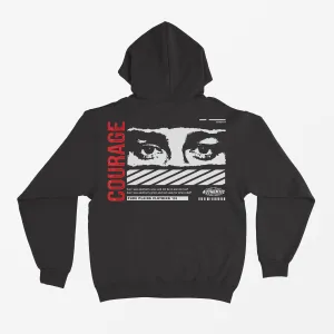 Courage Black Regular Fit Hoodie