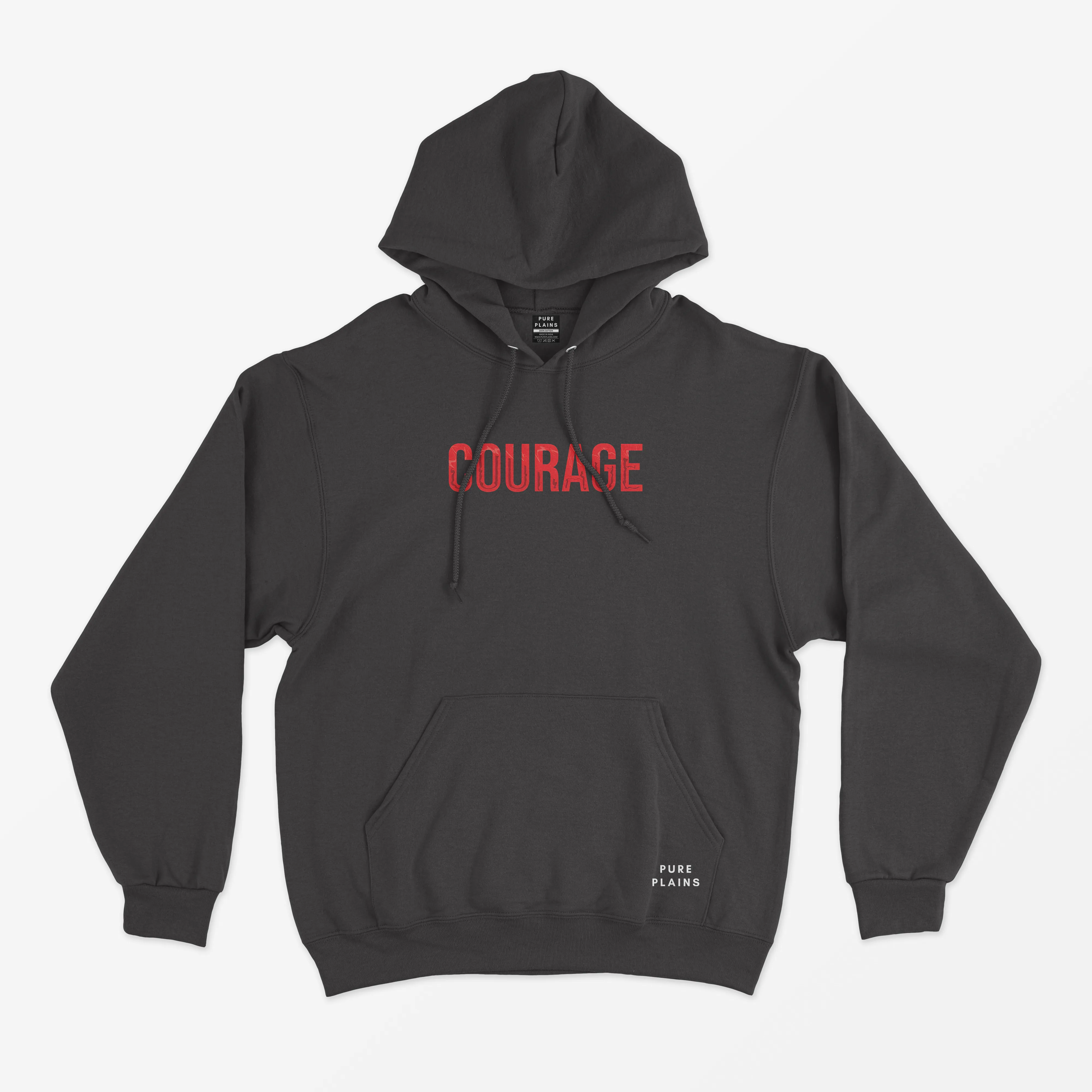 Courage Black Regular Fit Hoodie