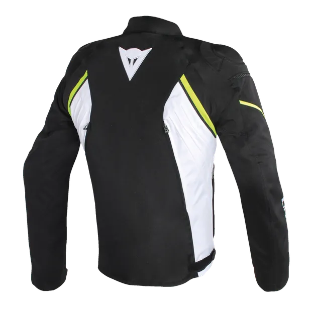 DAINESE AVRO D2 BLACK/WHITE/FLURO YELLOW TEXTILE JACKET