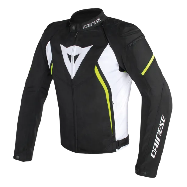 DAINESE AVRO D2 BLACK/WHITE/FLURO YELLOW TEXTILE JACKET