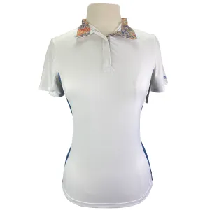 Dover Saddlery CoolBlast Show Shirt in White/Blue - Women's Small
