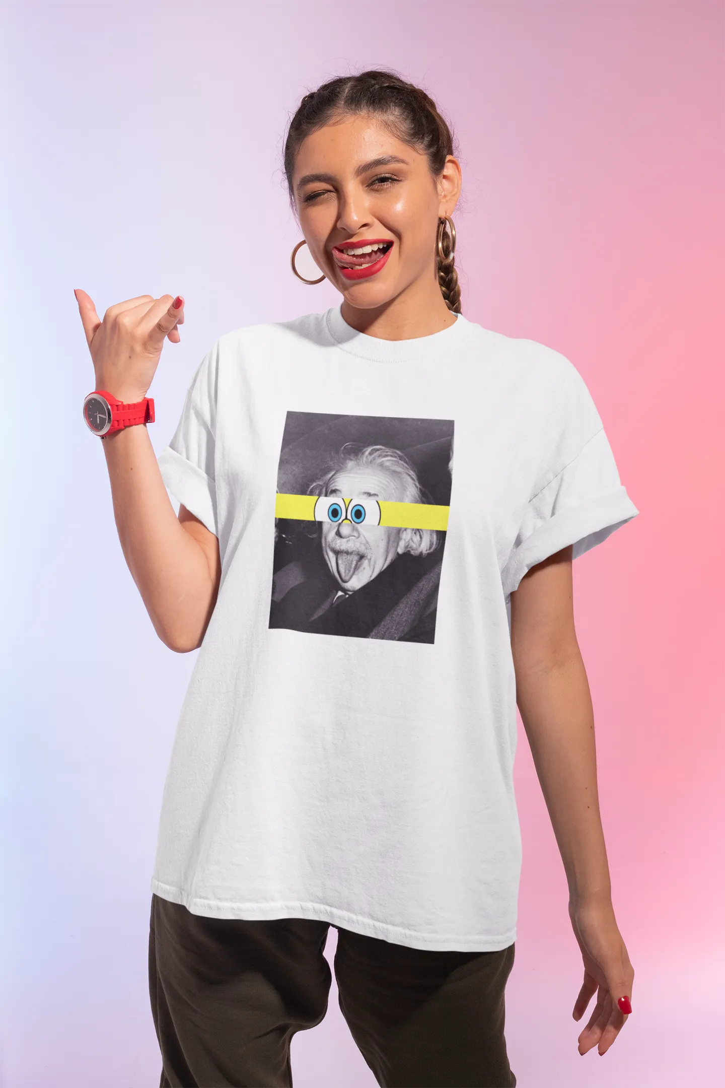 Einstein Sticks SpongeBob - Half Sleeve T-Shirts