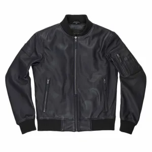 FALCON LEATHER AVIATOR JACKET BLACK - Men's Leather Motorcycle Jacket