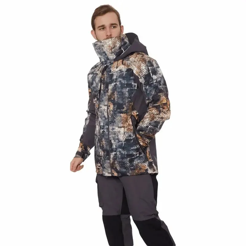FHM Guard Competition Camo Rain Jacket Print Grey Orange 20000mm