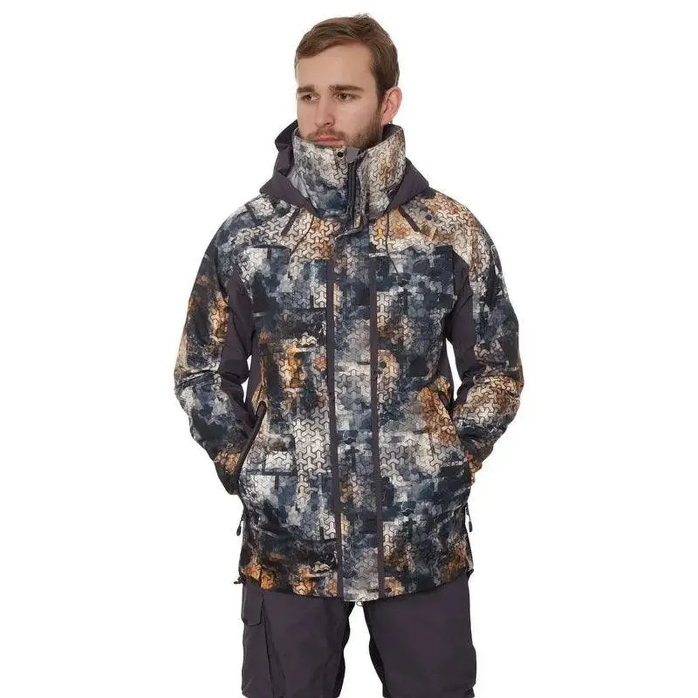 FHM Guard Competition Camo Rain Jacket Print Grey Orange 20000mm