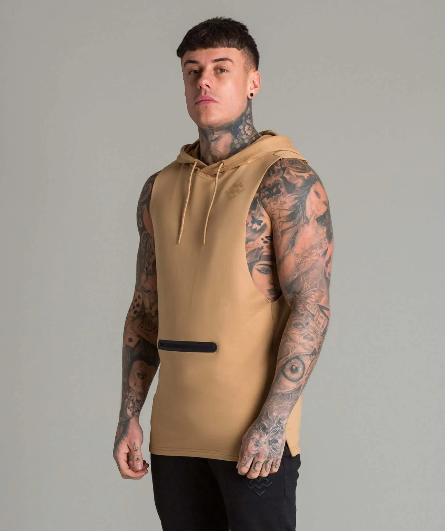 Flow Cut Off Hoodie (French Beige)