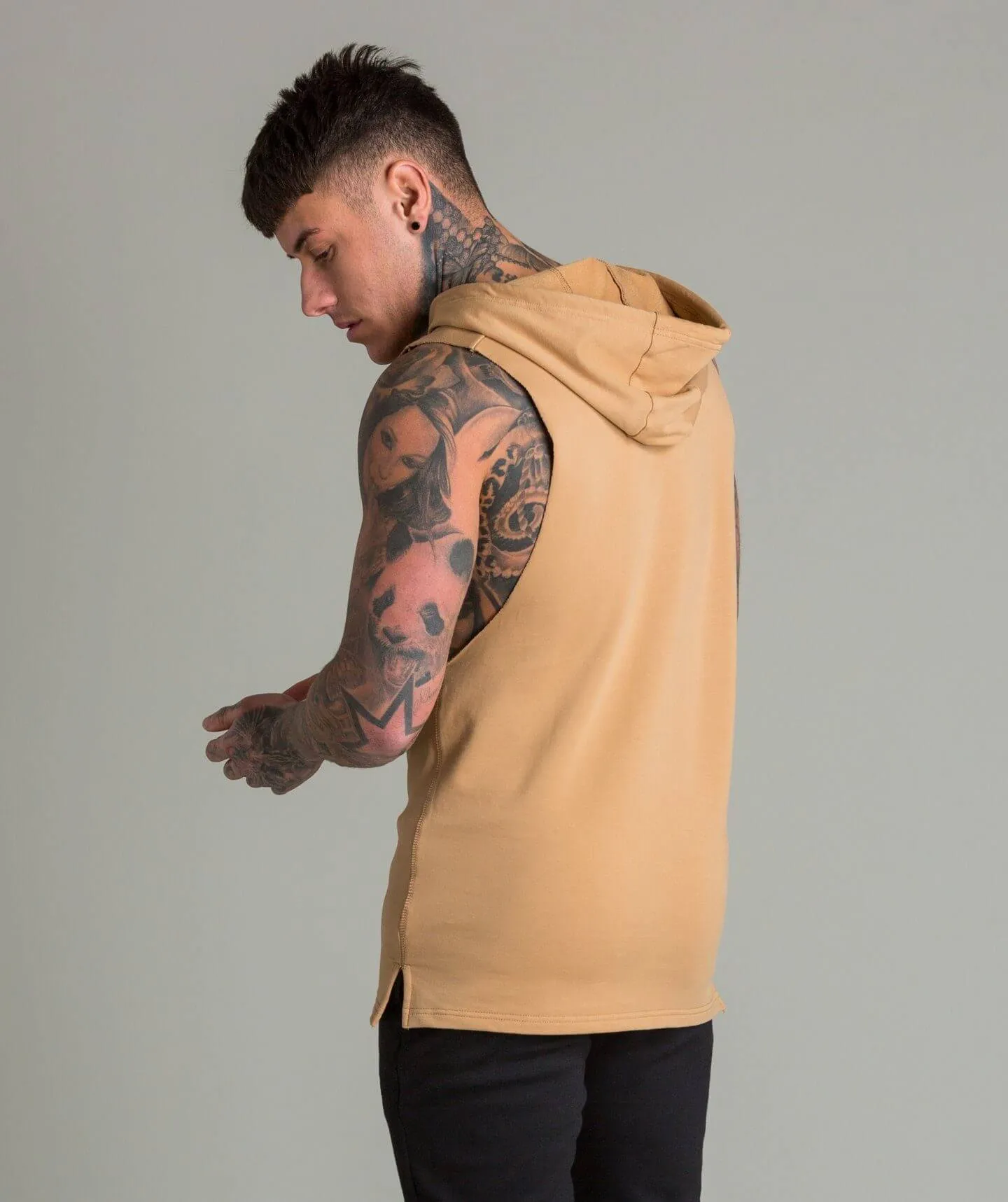 Flow Cut Off Hoodie (French Beige)