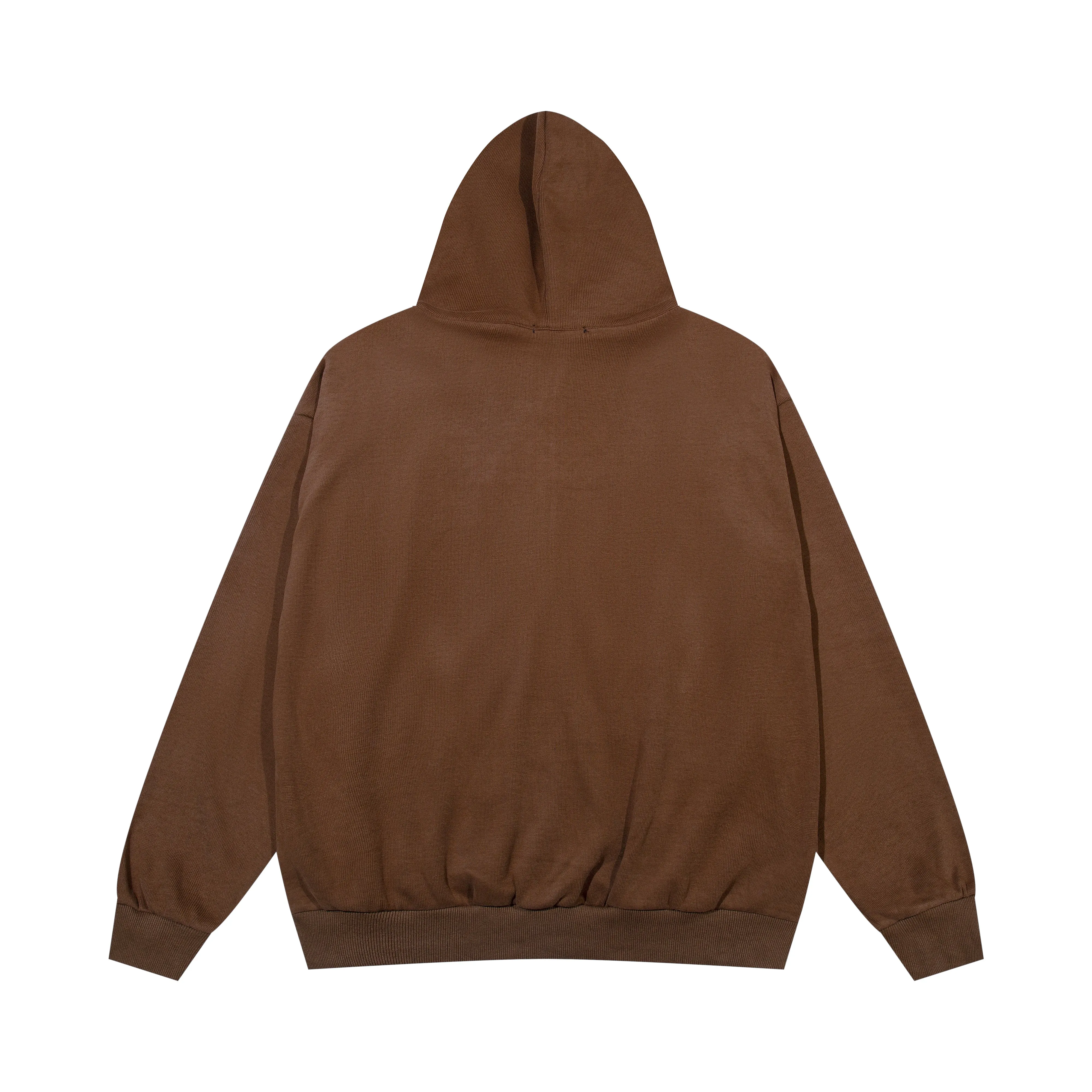 Full Zip Brown Essential Signature Hoodie