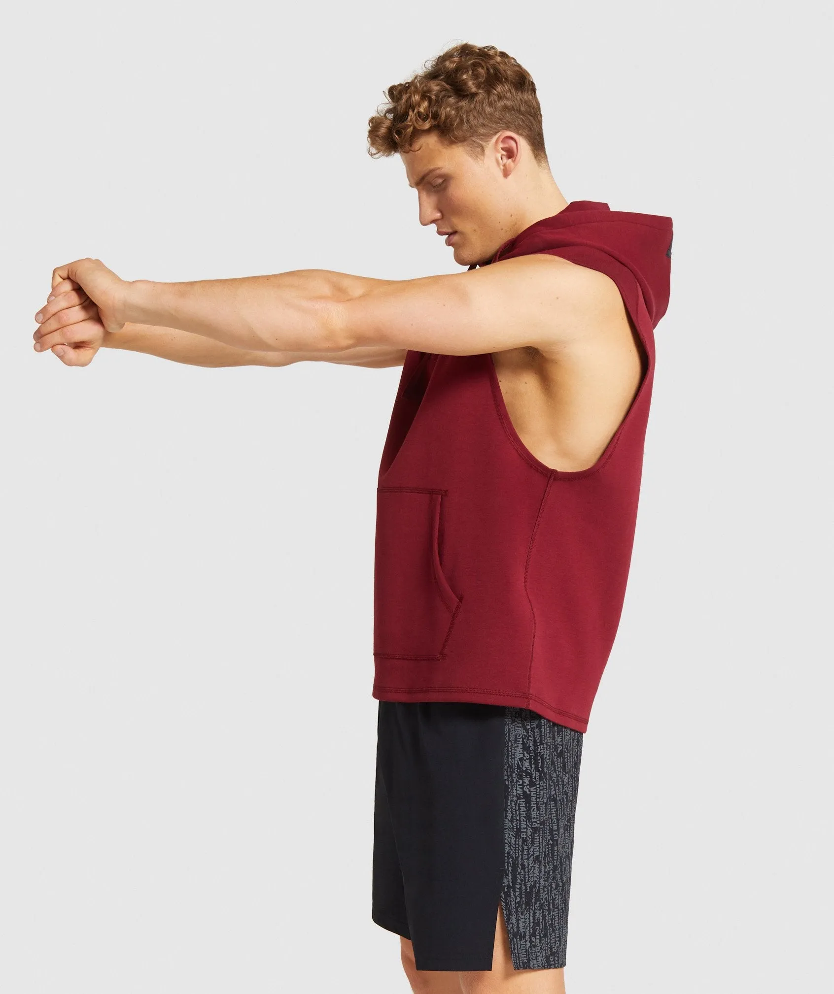 Gymshark Combat Sleeveless Hoodie - Claret