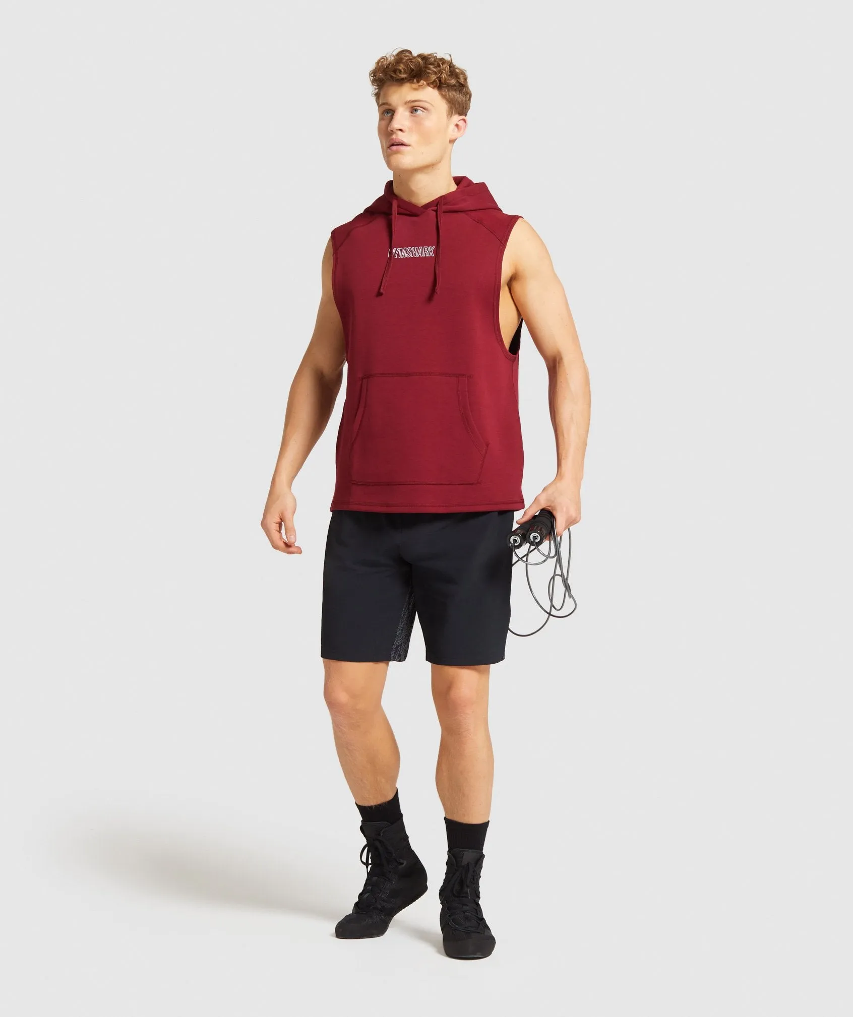Gymshark Combat Sleeveless Hoodie - Claret