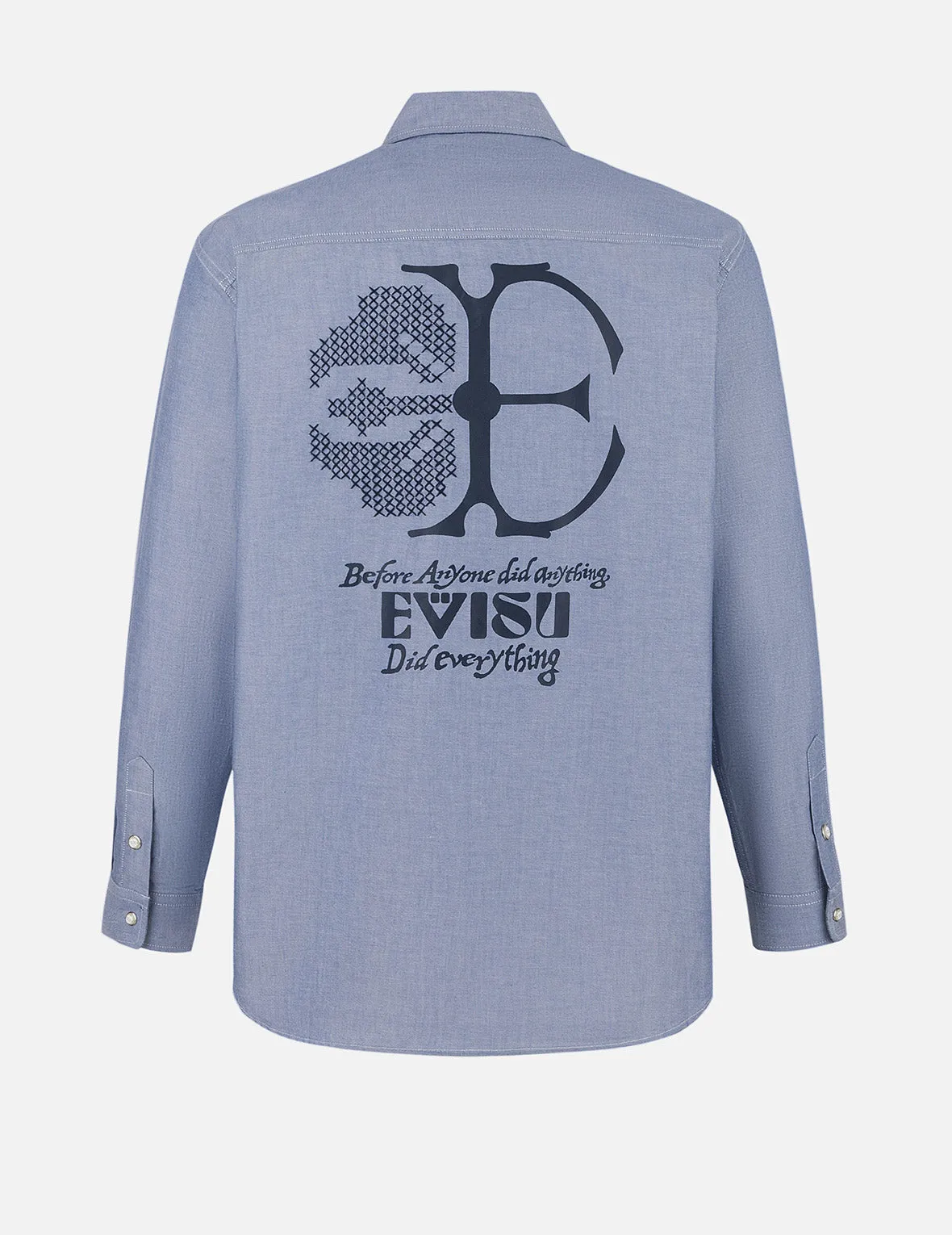 Half Kamon Embroidery and Print Relax Fit Shirt