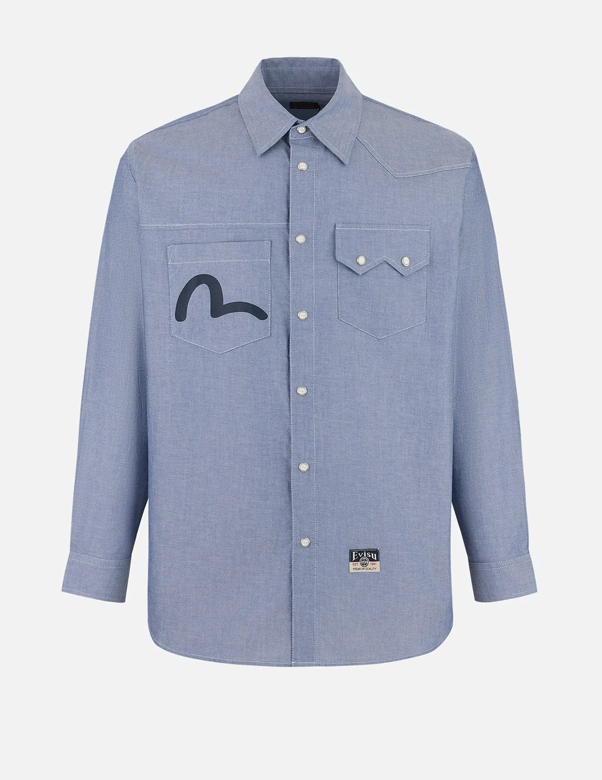 Half Kamon Embroidery and Print Relax Fit Shirt