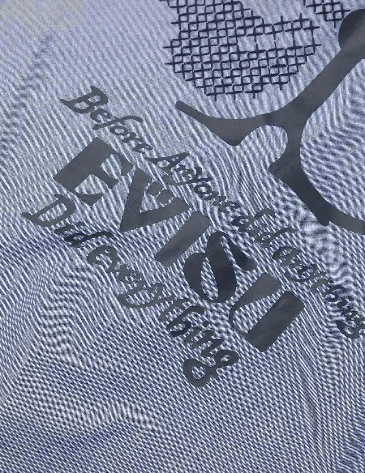 Half Kamon Embroidery and Print Relax Fit Shirt