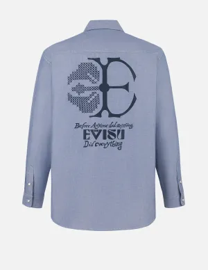 Half Kamon Embroidery and Print Relax Fit Shirt