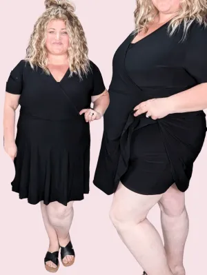 Heidi Short Sleeve Classic LBD w/Shorts in True Black