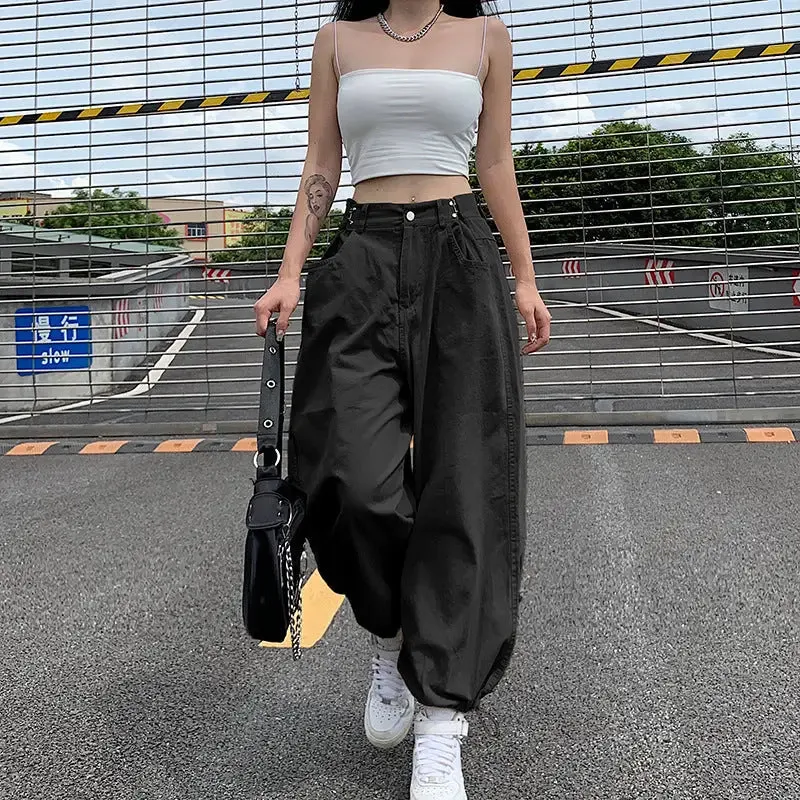 Hip Hop Adjustable Waist Loose Pants