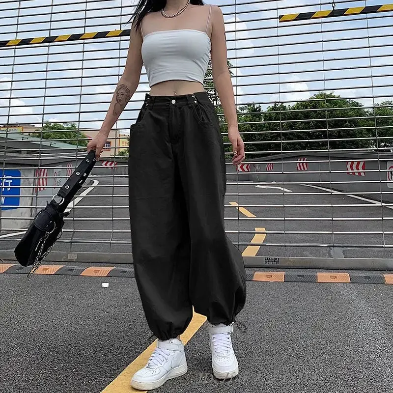 Hip Hop Adjustable Waist Loose Pants
