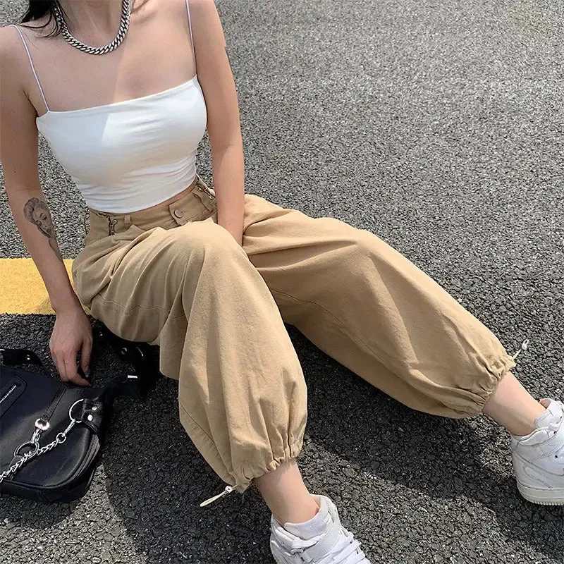 Hip Hop Adjustable Waist Loose Pants
