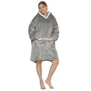 Hoodies Blankets Simple Solid Color Winter Cold-Resistant Warm Pajamas Double-Sided Velvet Lazy Blanket