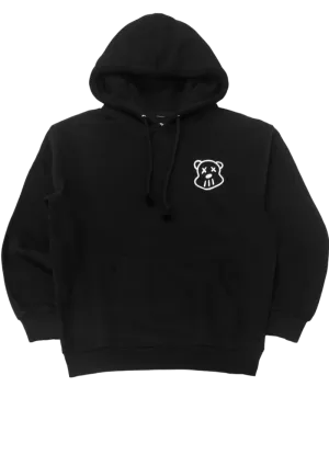 Hype Bear Men's Black Solid Hoodies Long Sleeve Heavy Blend