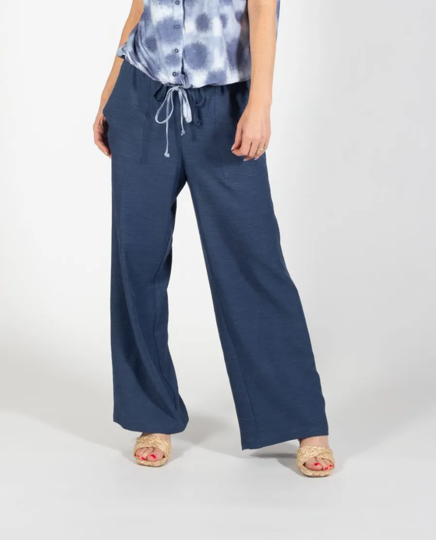 Indigo Full Length Tie Pant