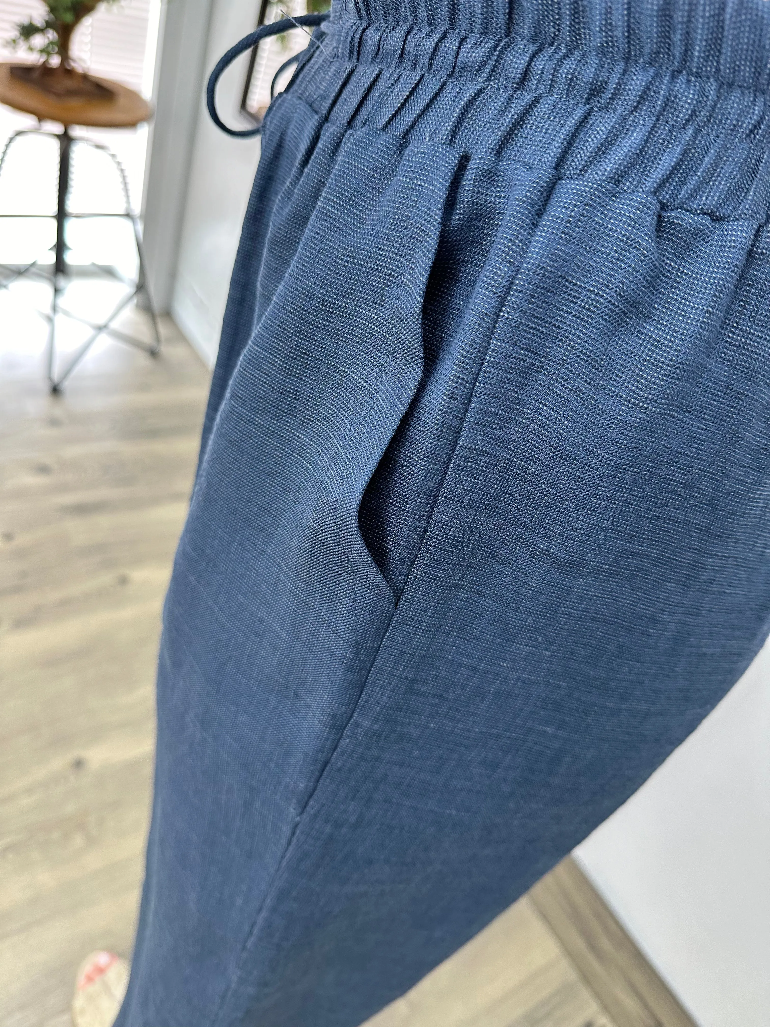 Indigo Full Length Tie Pant