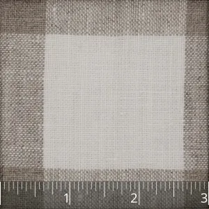 Ivory & Natural Large Crossbar Check Lightweight Linen - $16.00 yd.