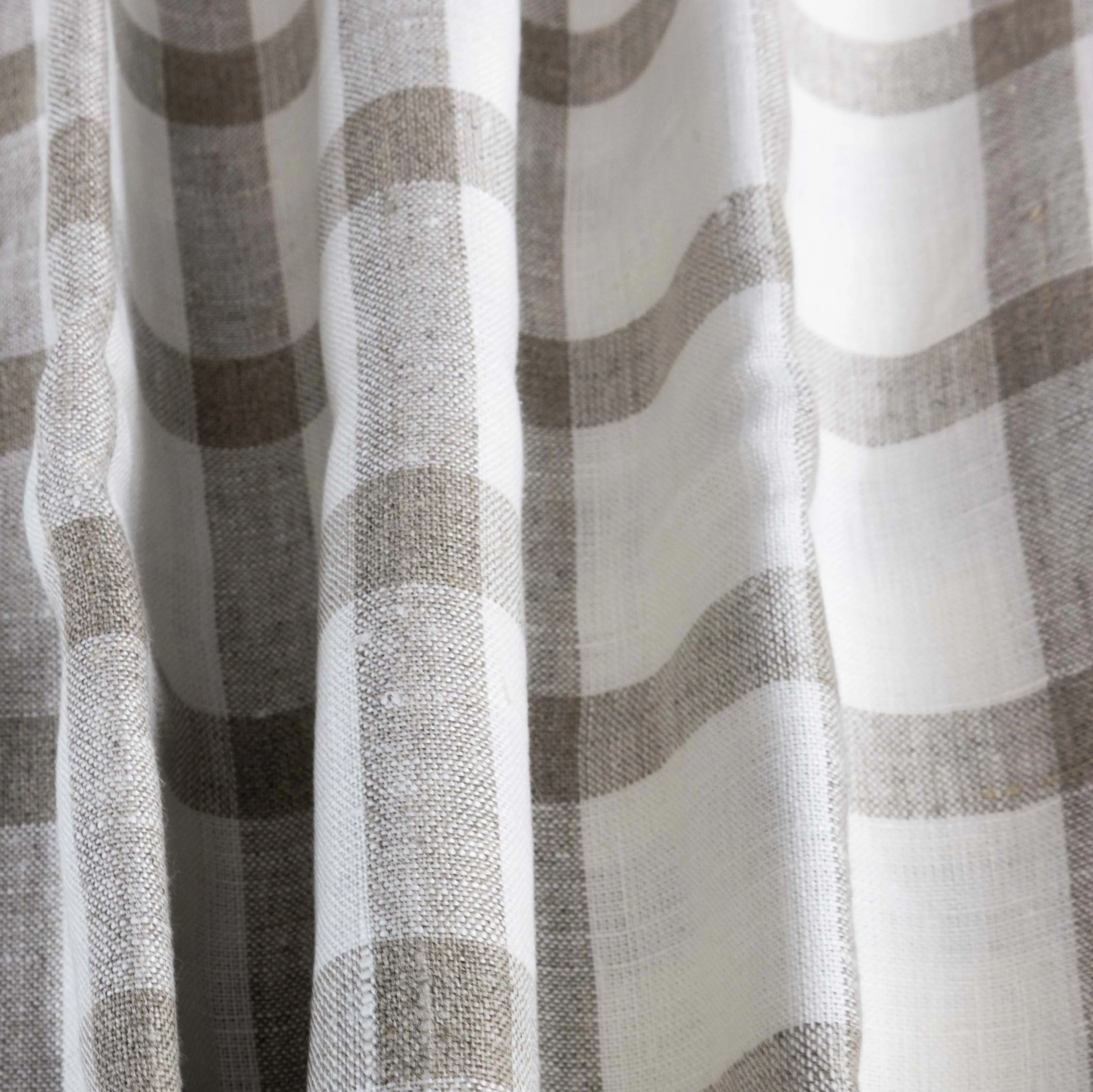 Ivory & Natural Large Crossbar Check Lightweight Linen - $16.00 yd.