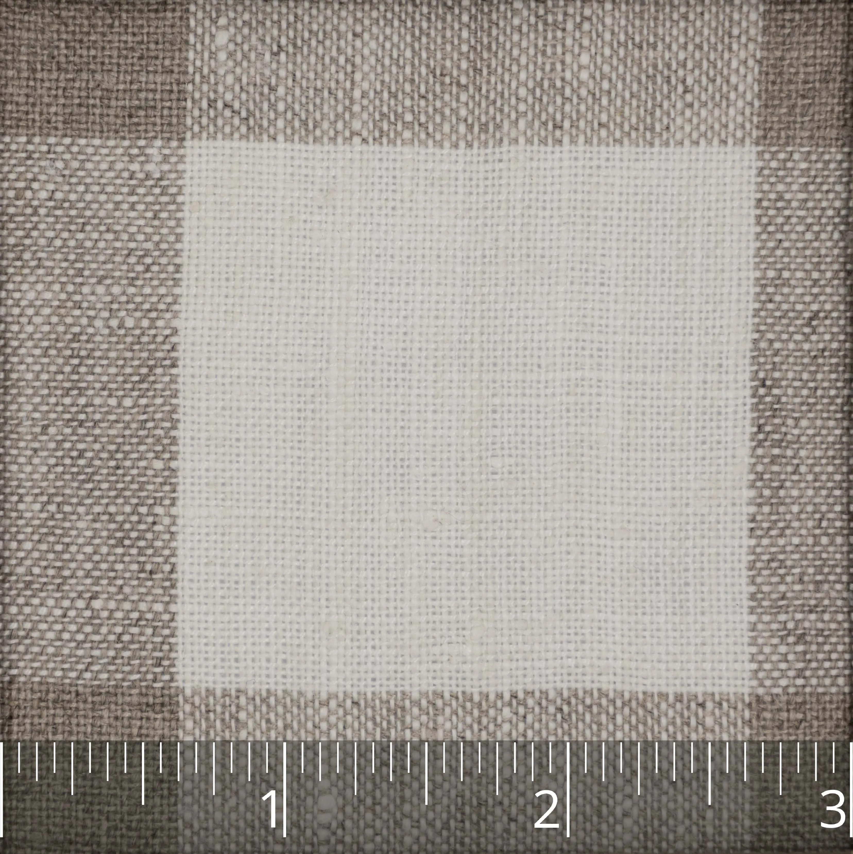 Ivory & Natural Large Crossbar Check Lightweight Linen - $16.00 yd.