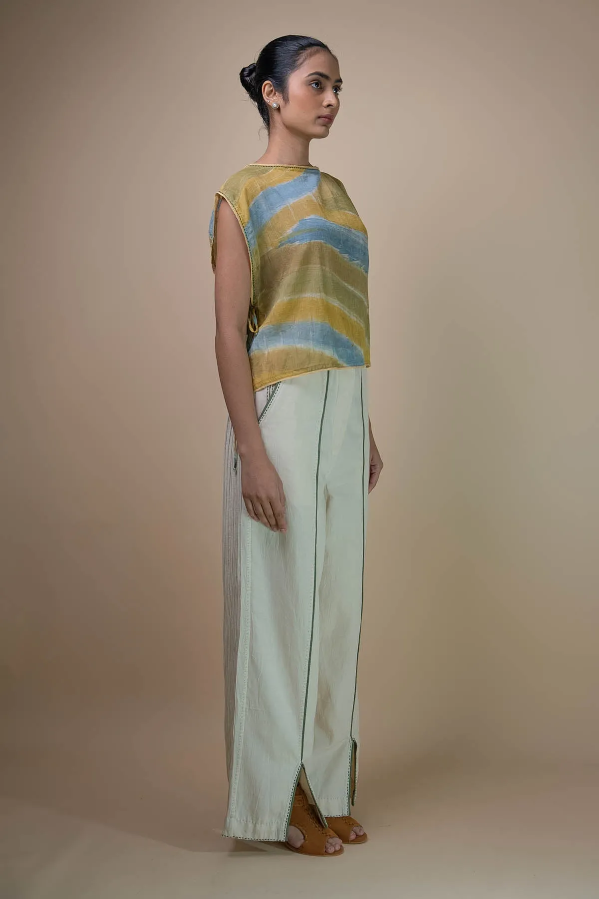 Kora Front Slit High-Waist Pants