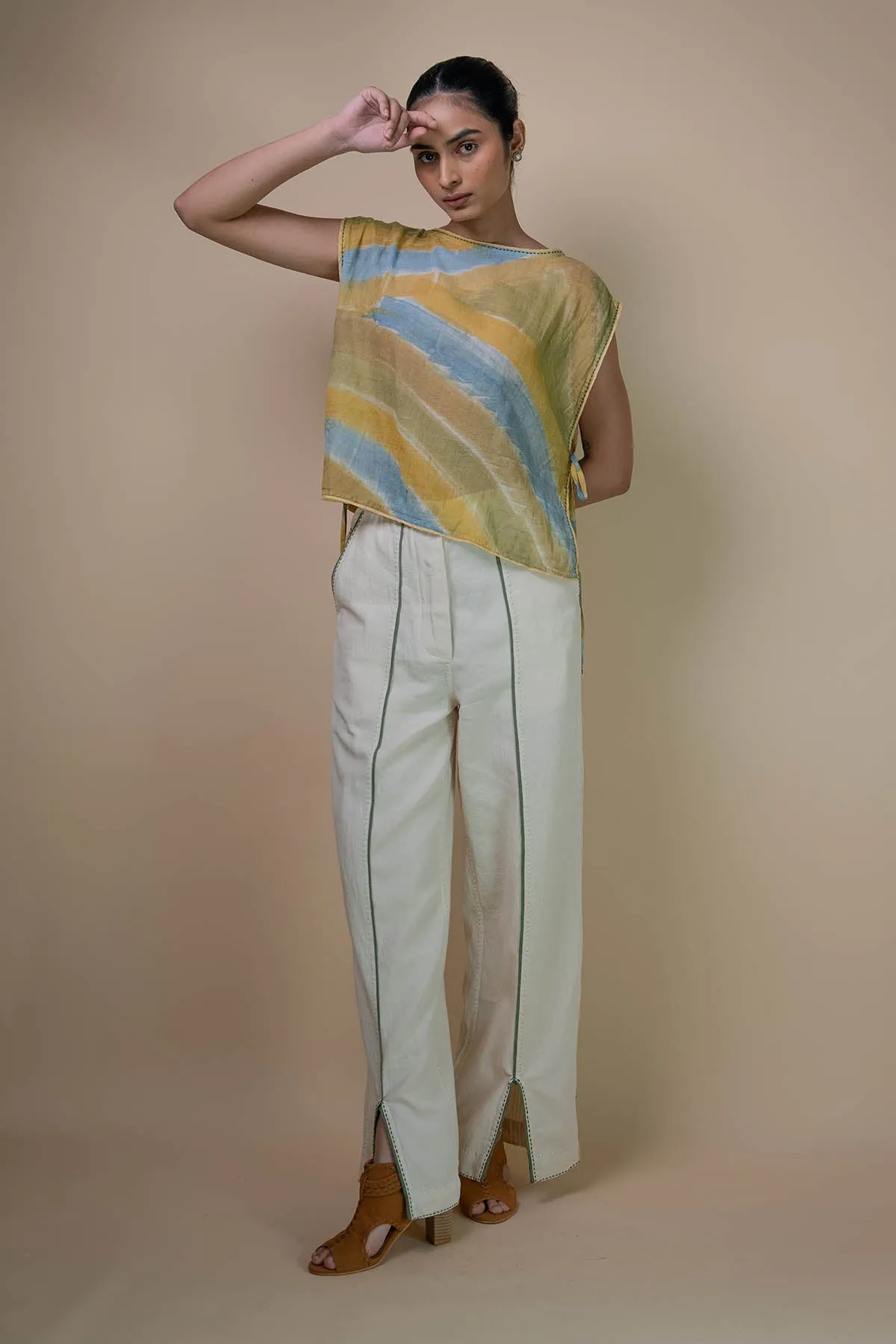 Kora Front Slit High-Waist Pants