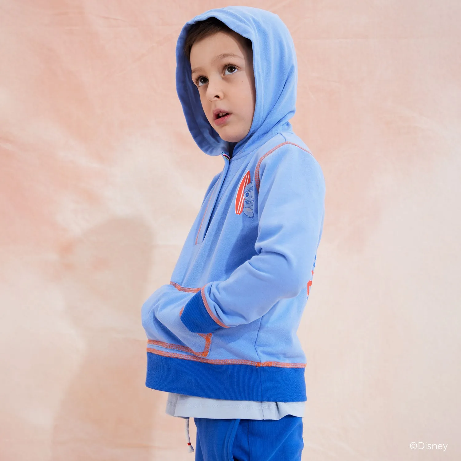 Lilo blue cotton magnetic hoodie