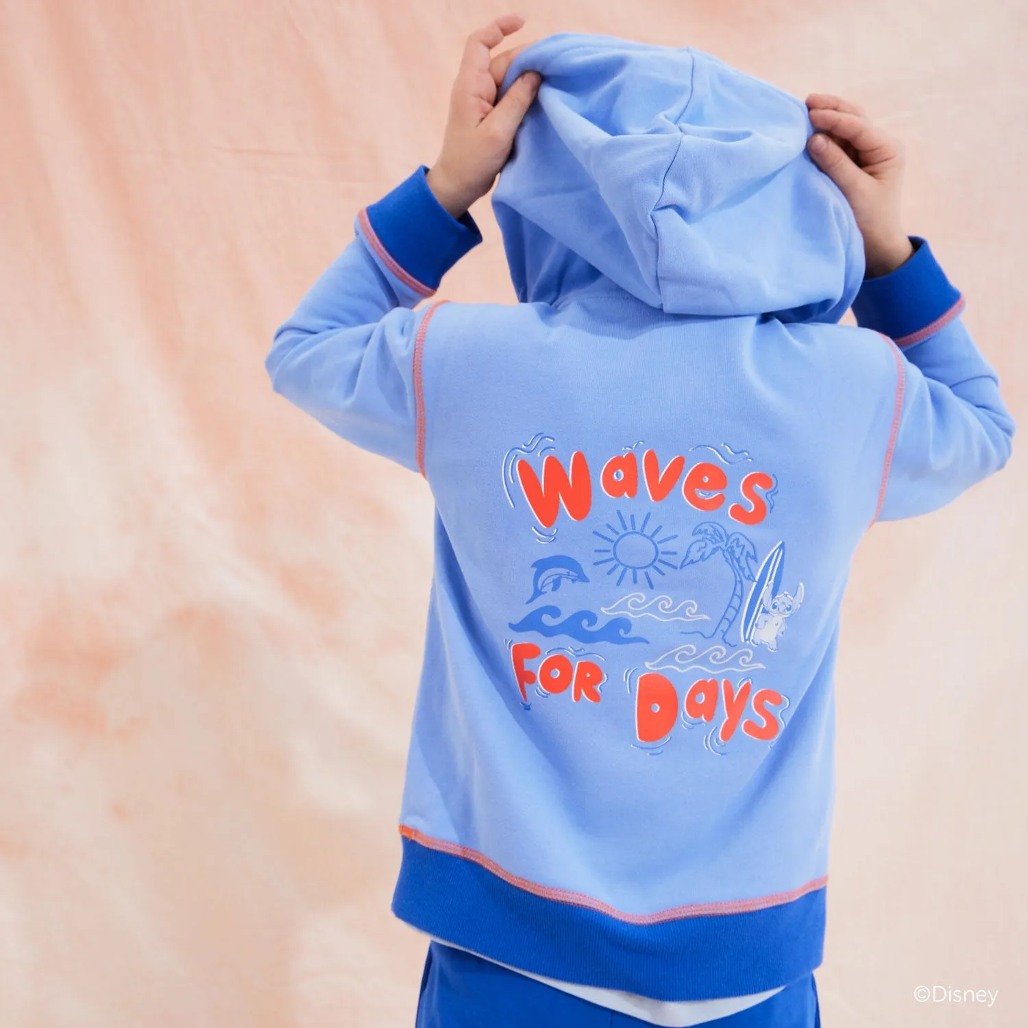 Lilo blue cotton magnetic hoodie
