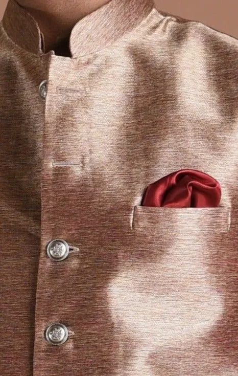 Maharaja Style Handmade Kim-Khab Half Jodhpuri Jacket With Kurta-Pajama