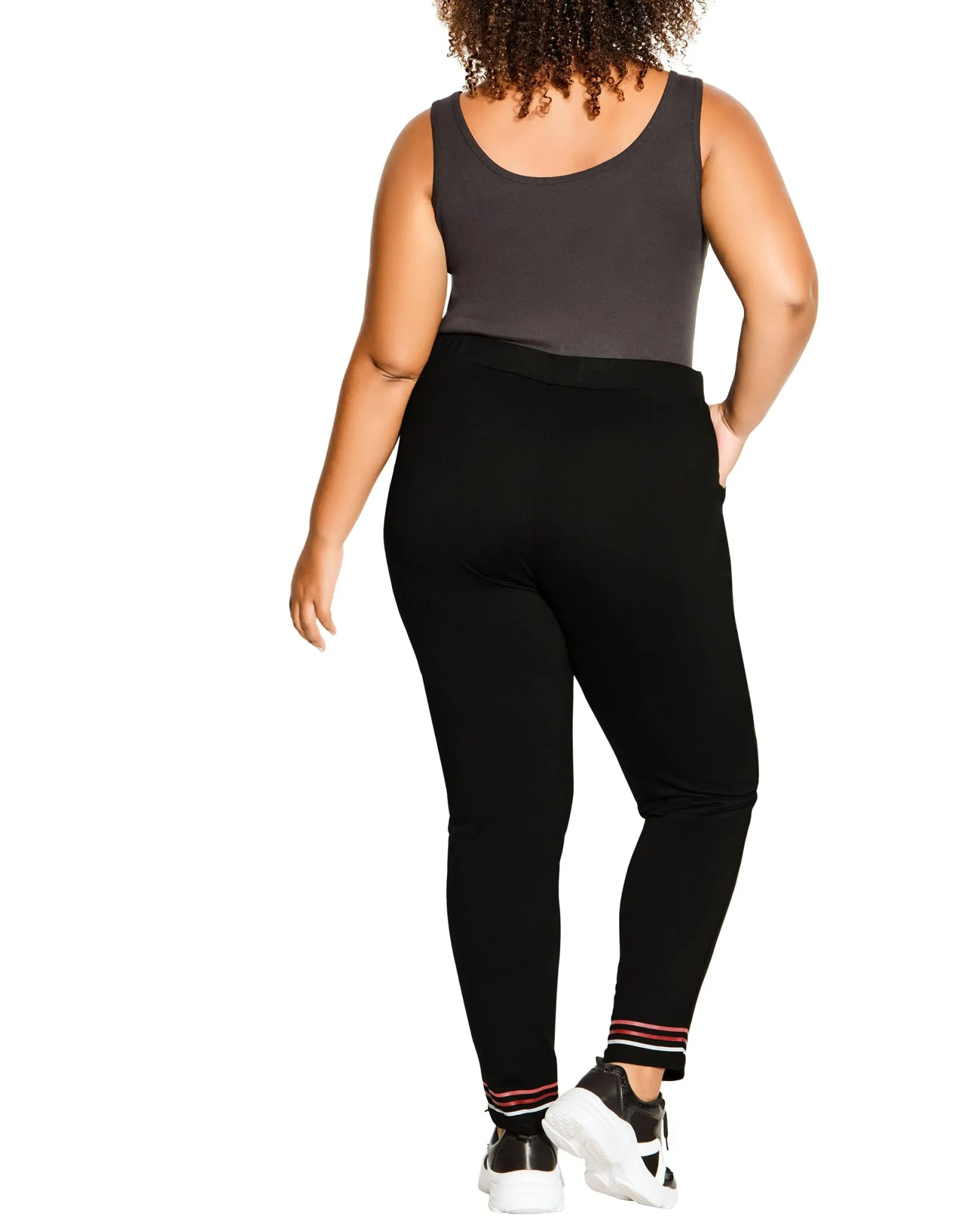 Mandy Hem Print Jogger | Black