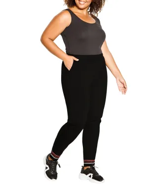 Mandy Hem Print Jogger | Black