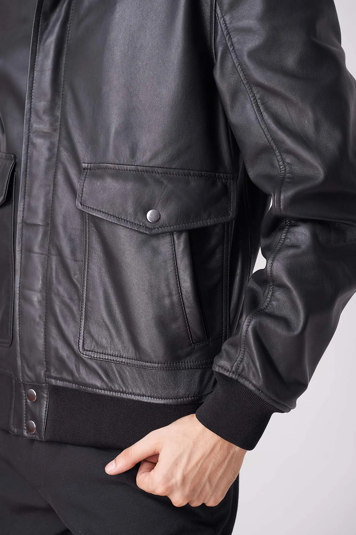 Men Midnight Maverick Faux Fur Aviator Jacket