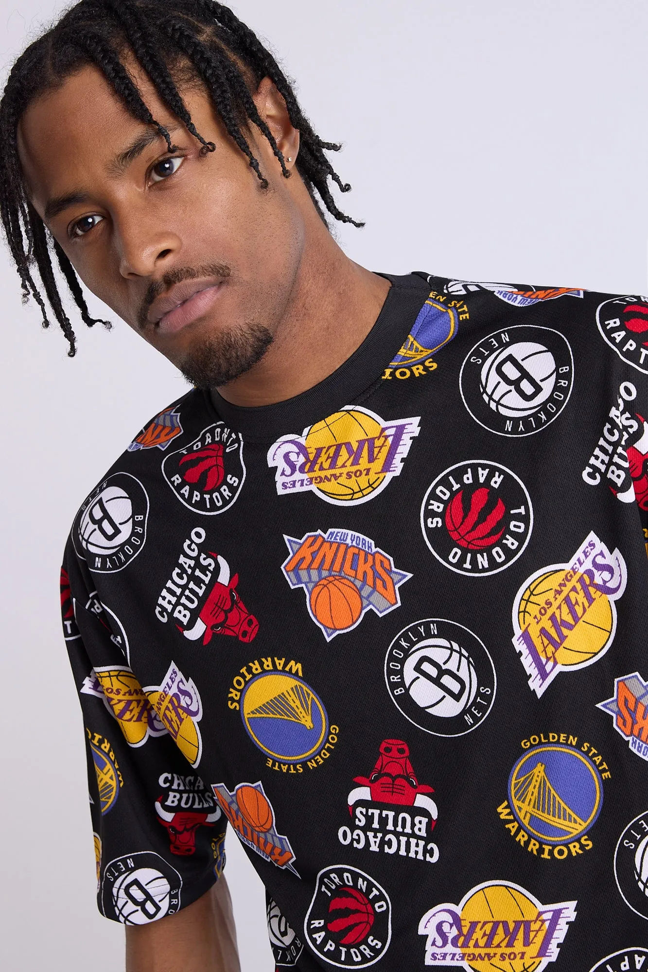 Mens Allover Print NBA Mesh Top